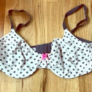 Grey & white polka dot Bra 38DD